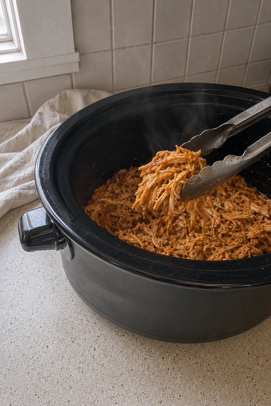Crockpot Chicken Tacos process