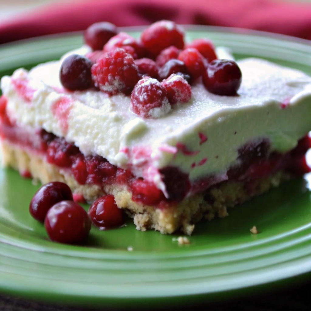 No-Bake Cranberry Lush Cake