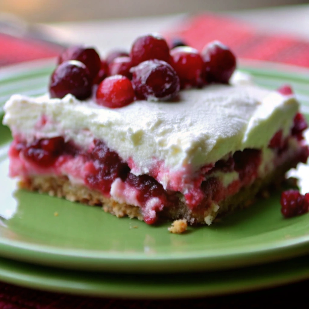 No-Bake Cranberry Lush Cake