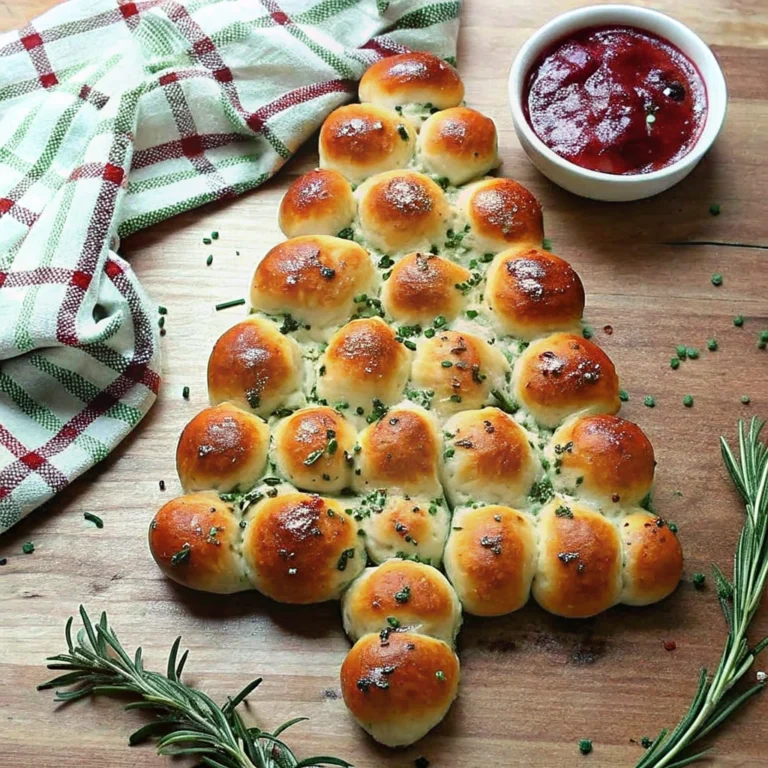 Cheesy Christmas Tree Bread with bowl of marinara