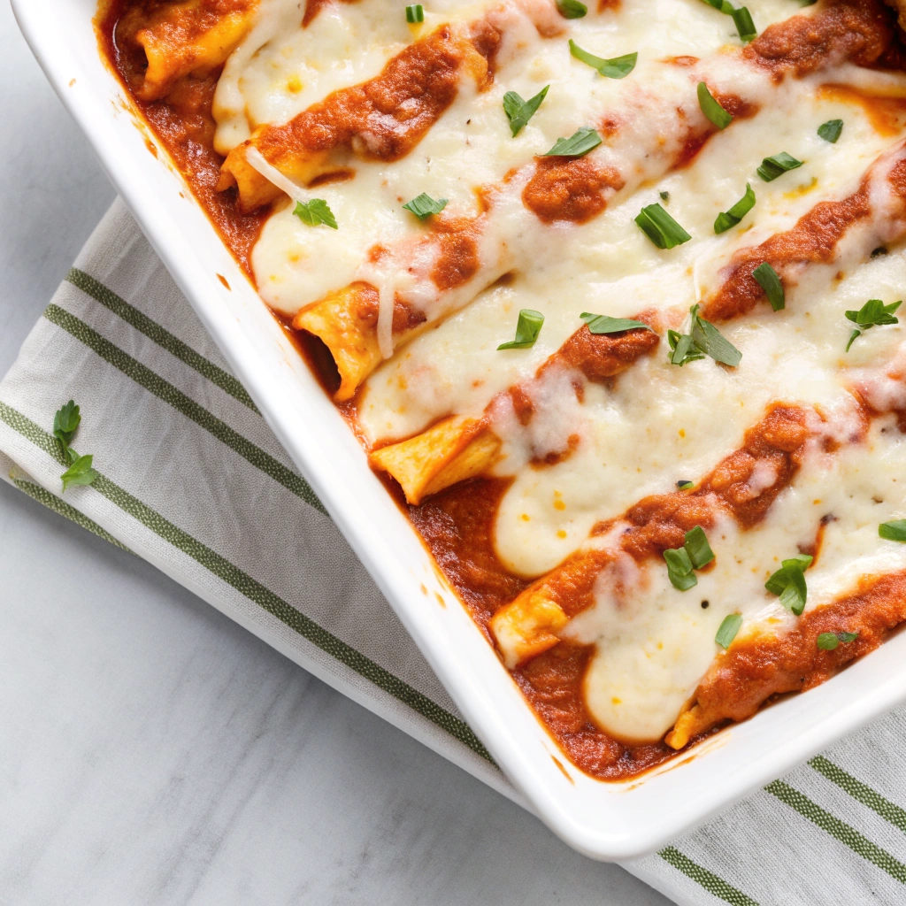 Cool for about 10 minutes and garnish with fresh basil before serving your Christmas Stuffed Pasta.