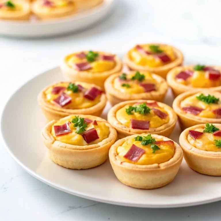 Mini quiche cups with ham and cheese