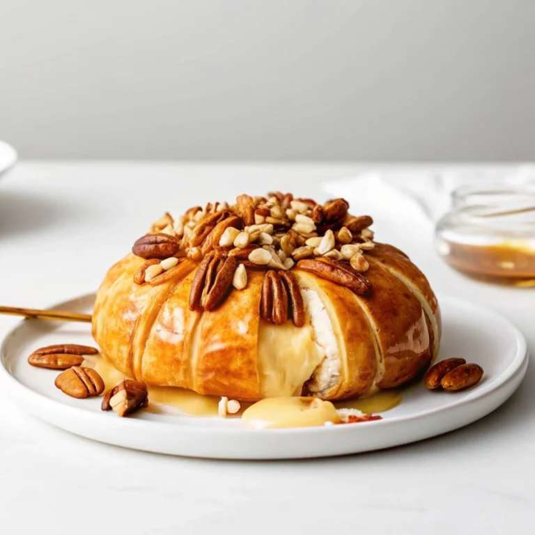 Baked brie en croute with honey and nuts