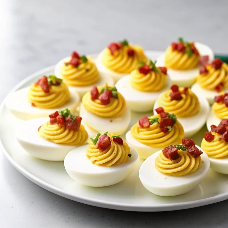 Deviled eggs with bacon and chives