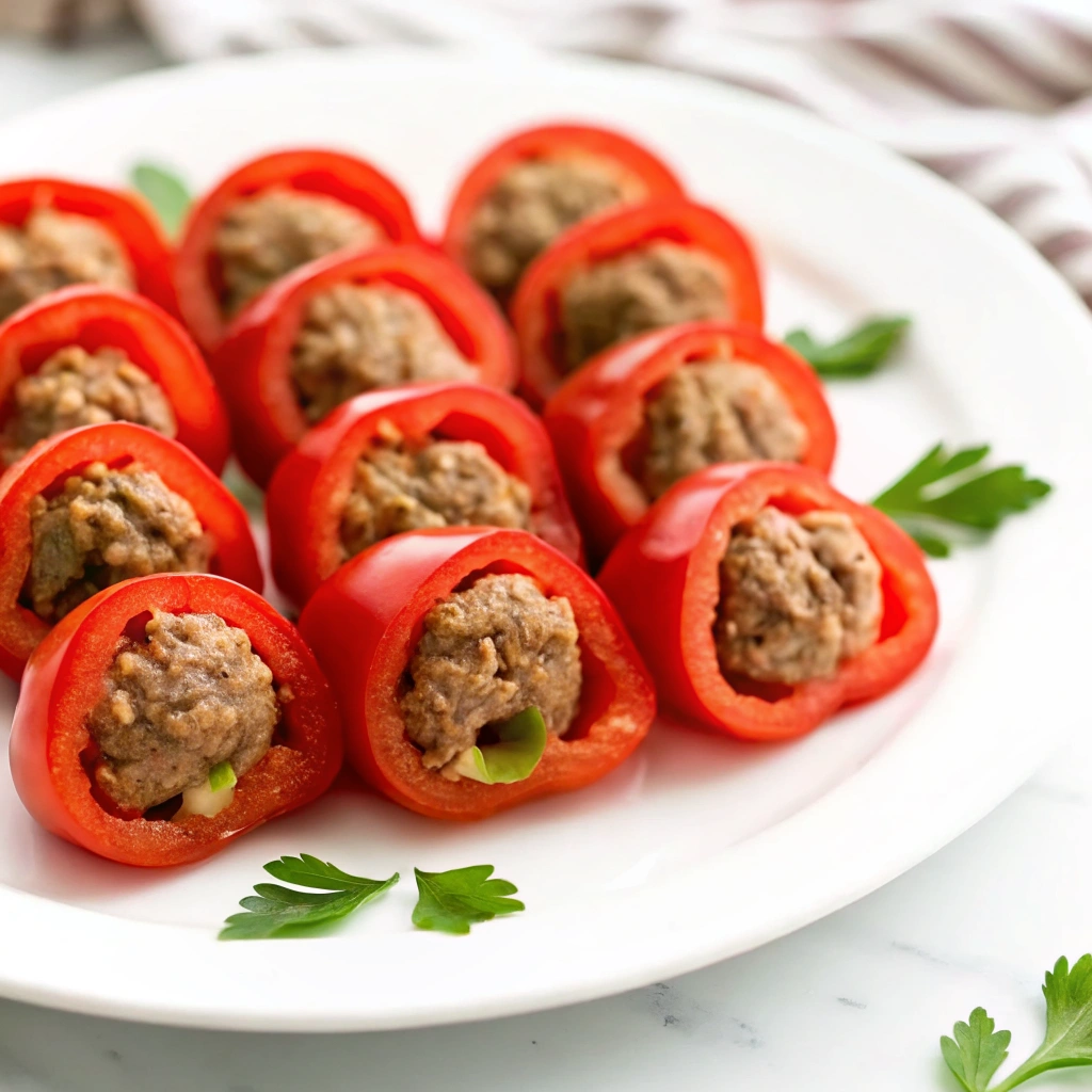 Stuffed cherry peppers with Italian sausage