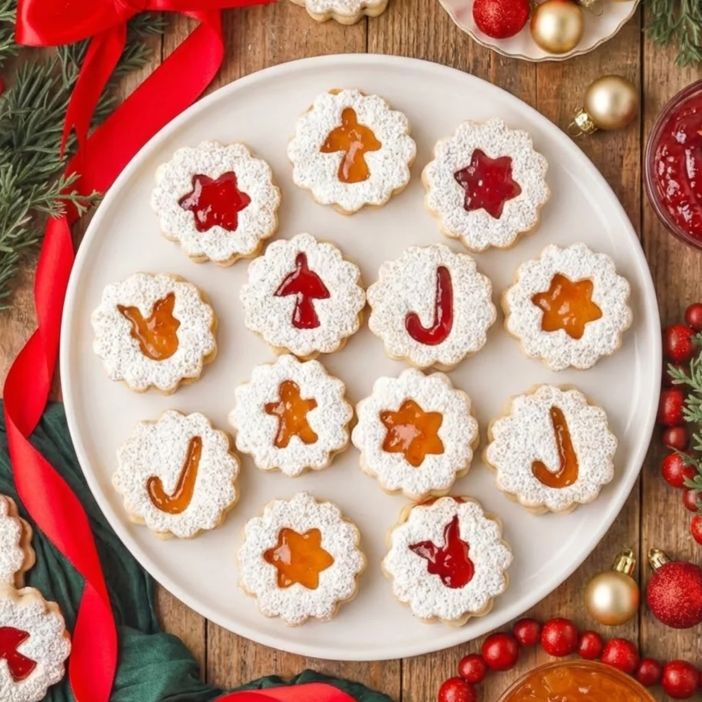 Classic Christmas Linzer Cookies