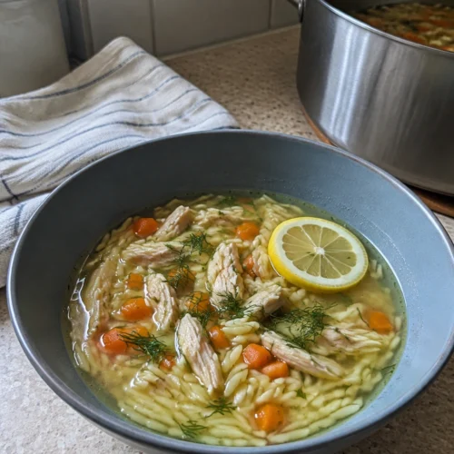 Lemon Chicken Orzo Soup final shot