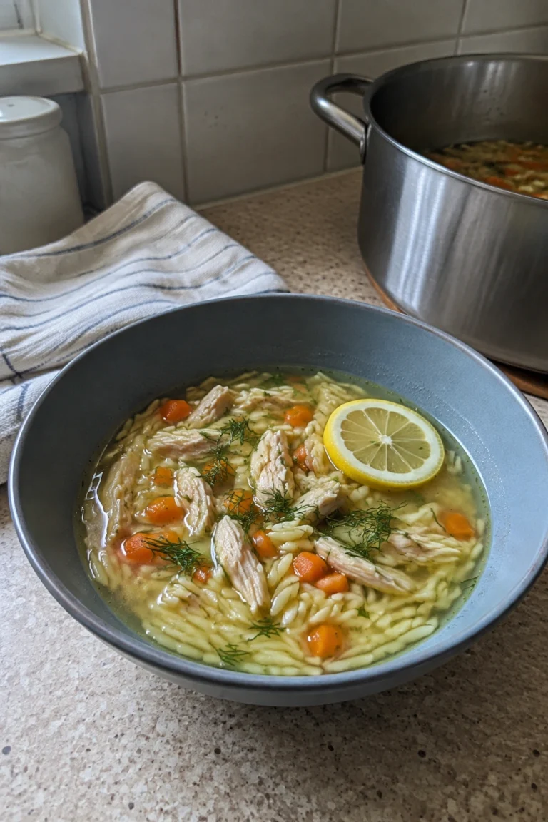 Lemon Chicken Orzo Soup final shot