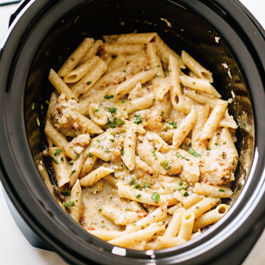 We all have those nights where only a generous bowl of creamy, cheesy, restaurant-quality pasta will do. But who wants the fuss of reservations or complex cooking after a long day? This is why the internet fell in love with the Crockpot Olive Garden Chicken Pasta. It takes the rich, savory flavors of Italian-American comfort food and delivers them with the convenience that only a slow cooker recipe can offer. This dinner is a true marvel of minimal effort and maximum return. It uses just five core ingredients—yes, five!—and results in wonderfully tender, shreddable chicken swimming in a velvety sauce that tastes incredibly indulgent. It's the ultimate "dump-and-go" solution for busy weeknights, proof that you can have that comforting, familiar flavor without ever turning on the stove (until the very end for the pasta, of course!). Get ready to make the easiest, creamiest pasta dish of your life. Why This Crockpot Olive Garden Recipe Went Viral (H2) (Focus Keyword: crockpot olive garden chicken pasta recipe) This specific slow cooker recipe isn't just popular—it's become a phenomenon, and for good reason. It successfully addresses the biggest pain points for busy home cooks. Unbeatable Ease: The main cooking phase requires only two steps: dumping the ingredients and pressing "Start." It genuinely is one of the lowest effort meals you can make. This makes it a perfect introductory dish for beginners exploring crockpot recipes. The Flavor Secret (The Dressing): The genius of this crockpot olive garden chicken pasta recipe lies in using a bottle of Italian dressing (or copycat dressing) as the marinade and slow-cooking liquid. The dressing contains all the essential elements—oil, vinegar, and robust Italian herbs—that keep the chicken moist and infuse it with that signature restaurant flavor all day long. The Magic Number Five: Sticking to five primary ingredients—chicken, Italian dressing, cream cheese, Parmesan, and pasta—makes this meal budget-friendly and quick to shop for. Minimal ingredients mean minimal stress. Tender Guarantee: Slow cooking chicken in a liquid base, especially one containing oil and acid (from the dressing), guarantees the chicken breast will be moist and fall-apart tender, ready for shredding right into the creamy sauce. The 5 Core Ingredients: Breaking Down the Magic (H2) The success of this slow cooker chicken pasta is directly related to these simple but mighty ingredients. Quality matters here, especially with the main flavor components. 1. Chicken: The Protein Base (H3) Chicken Breasts are Ideal: Boneless, skinless chicken breasts are the most common choice, as they cook down and shred easily. You'll want about 2-3 pounds. Thighs for Flavor: If you prefer a richer, more robust flavor and higher moisture content, substitute boneless, skinless chicken thighs. They stand up well to the long cook time. 2. Italian Dressing: The Secret Weapon (H3) Choose Wisely: Use a high-quality, oil-based Italian dressing. This acts as both the marinade and the main flavor liquid. The spices and herbs in the dressing are the primary source of the "Olive Garden" inspired taste. Avoid Creamy Dressings: Stick to a vinaigrette or oil-and-vinegar based dressing, as creamy dressings can break down or become oily during the long cook time. 3. Cream Cheese: The Creaminess Factor (H3) The Thickener: A block of cream cheese is essential. As it cooks, it melts and blends with the dressing and chicken juices to create an incredibly thick, smooth, and tangy sauce base. Always use the full-fat block cream cheese for the best texture. Timing: The cream cheese is dumped in at the beginning, relying on the long cook time to break it down gently into the cooking liquid. 4. Parmesan Cheese: The Finish (H3) Grated, Not Shaved: Use pre-grated or freshly grated Parmesan cheese. We stir this in at the end to add that salty, nutty punch that defines creamy Italian-American dishes. Avoid Pre-Bagged Shreds: Like in the traditional Alfredo, shredded Parmesan often contains starches that prevent smooth melting. Stick to finely grated cheese for the creamiest results. 5. Pasta: The Vehicle (H3) Fettuccine or Penne: While fettuccine is classic for Alfredo, short, sturdy pasta shapes like penne, rotini, or farfalle work wonderfully in this dish because they hold the thick sauce beautifully. Step-by-Step: The Dump-and-Go Method (H2) This method ensures the chicken is tender and the final sauce is perfectly creamy. Prep Time: 5 Minutes Cook Time: 3-6 Hours Yields: 8 Servings Part 1: The Initial Dump and Slow Cook (H3) Prep the Crockpot: Place the chicken breasts in the bottom of your slow cooker. It’s helpful to ensure they lie mostly flat. Add the Flavor: Pour the entire bottle of Italian dressing over the chicken. Add the Cream Cheese: Place the block of cream cheese right on top of the chicken and dressing. There is no need to cube it; it will melt naturally. Cook: Cover the slow cooker and cook on LOW for 4 to 6 hours or on HIGH for 3 hours. The chicken is done when it easily shreds with a fork. Shred: Remove the chicken from the Crockpot (or shred it directly in the pot using two forks). Return the shredded chicken to the sauce, stirring until the melted cream cheese and dressing create a uniform, smooth sauce. Part 2: The Final Finish and Pasta (H3) Add the Cheese: Stir in the grated Parmesan cheese until it is fully melted and incorporated into the sauce. Cook Pasta: While the chicken is resting or being shredded, cook your pasta of choice according to the package directions until al dente. Drain the pasta well. Combine and Serve: Add the cooked, drained pasta directly to the slow cooker and toss to thoroughly coat the pasta and chicken with the creamy sauce. Garnish: Serve immediately, topped with fresh parsley, basil, or extra Parmesan cheese. Pro-Tips and Variations for an Even Better Dish (H2) While the five-ingredient version is divine, a few small additions can elevate your crockpot olive garden chicken pasta recipe even further. Add Extra Garlic: Italian dressing provides garlic flavor, but for a true "Olive Garden" kick, stir in 1 teaspoon of fresh minced garlic during the last 30 minutes of cooking or with the Parmesan cheese. A Zesty Finish: The secret to many restaurant dishes is a hint of brightness. Stir in 1/2 teaspoon of lemon pepper seasoning at the end, or a small squeeze of fresh lemon juice, to lift the heavy cream flavor. The Spice Factor: If you want a little heat, add 1/4 teaspoon of red pepper flakes when you add the dressing. Make it a Casserole: For a baked twist, transfer the finished pasta mixture to a baking dish, top with shredded mozzarella cheese, and bake at 350°F (175°C) for 10-15 minutes until the cheese is melted and bubbly. Storing Leftovers: This pasta is best eaten fresh. If you must store leftovers, keep in mind the pasta will absorb much of the remaining sauce overnight. When reheating, you will likely need to add a splash of heavy cream or chicken broth to restore the creamy texture. Serving Suggestions: Completing the Restaurant Experience (H2) To truly capture the feel of a dining out experience with your slow cooker chicken alfredo, don't forget the classic accompaniments: The Salad: Serve with a simple iceberg lettuce salad tossed with thinly sliced red onion, black olives, and, of course, a homemade or bottled Italian dressing. The Bread: Warm some breadsticks or a rustic baguette and serve alongside the pasta, perfect for scooping up any leftover sauce. Simple Side: A quick side of steamed broccoli or green beans adds a fresh, vibrant green contrast to the rich pasta. Conclusion: Dinner Done Right (H2) This crockpot olive garden chicken pasta recipe is the perfect example of how the slow cooker can revolutionize your dinner routine. It transforms simple ingredients into a rich, comforting, and highly satisfying meal with minimal active effort. It's an automatic win for busy nights and a guaranteed crowd-pleaser that proves you don't need a complicated recipe to serve a five-star meal.