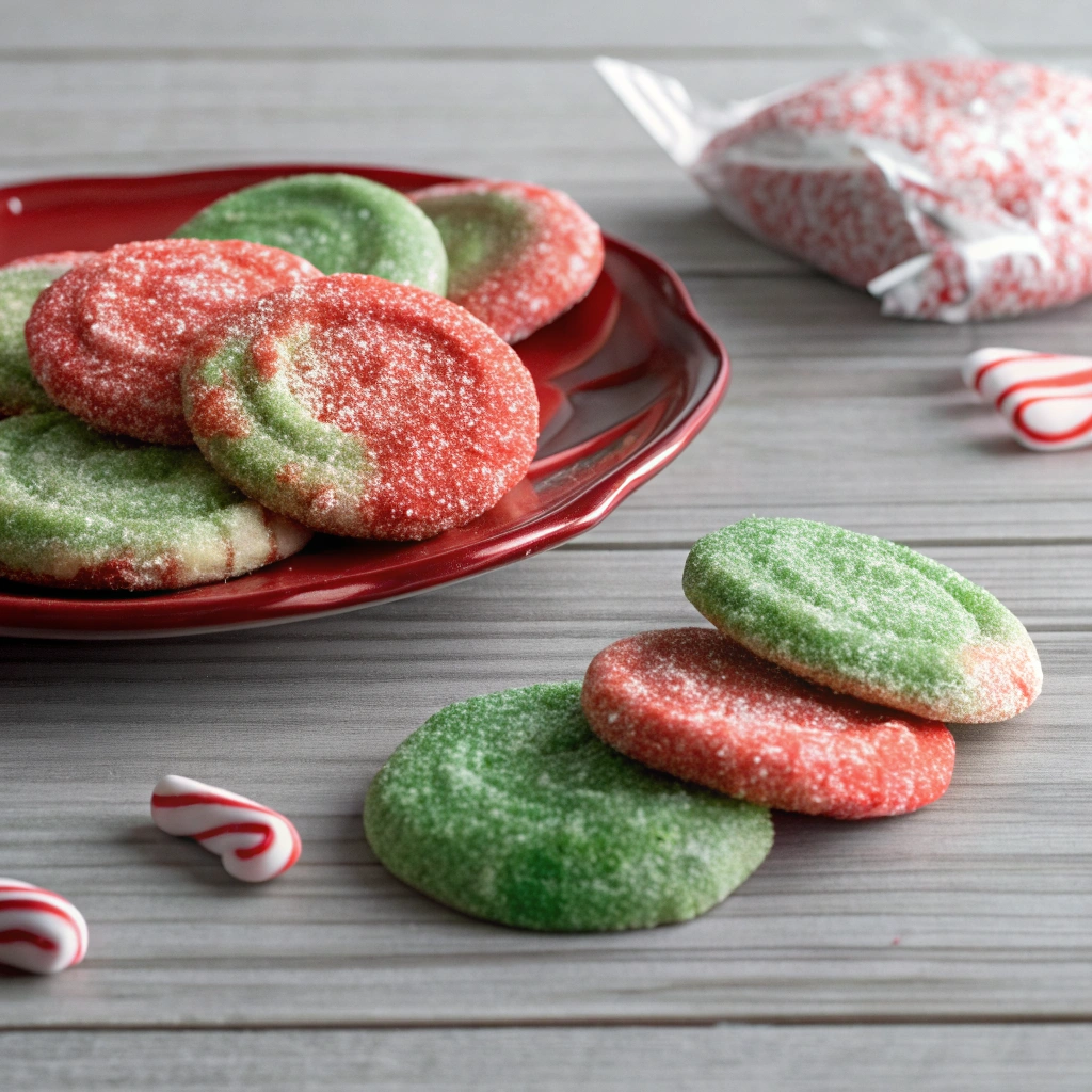 Peppermint Christmas Snickerdoodle Cookies