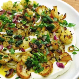 Roasted Cauliflower with Yogurt Chimichurri