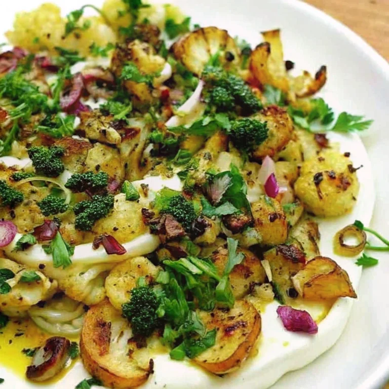 Roasted Cauliflower with Yogurt Chimichurri