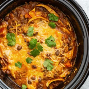 Crockpot Chicken Enchilada Casserole