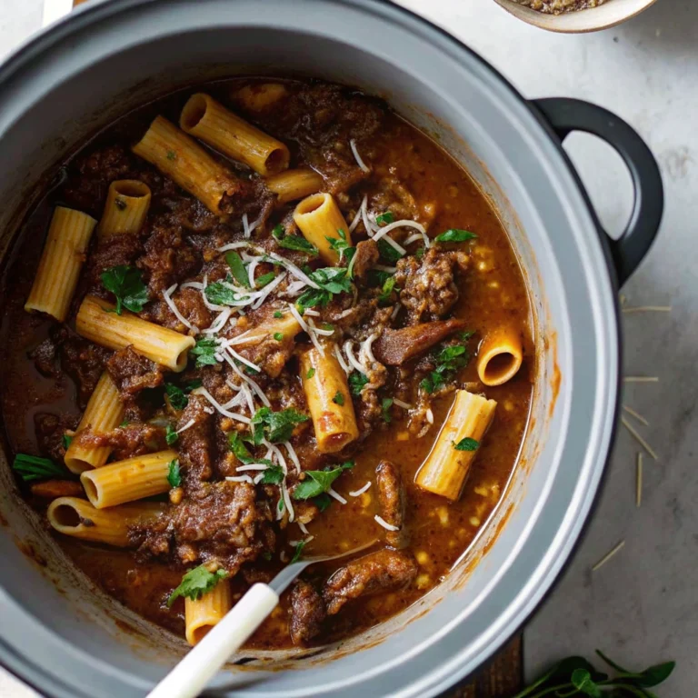 Crockpot Chuck Roast Rigatoni Soup