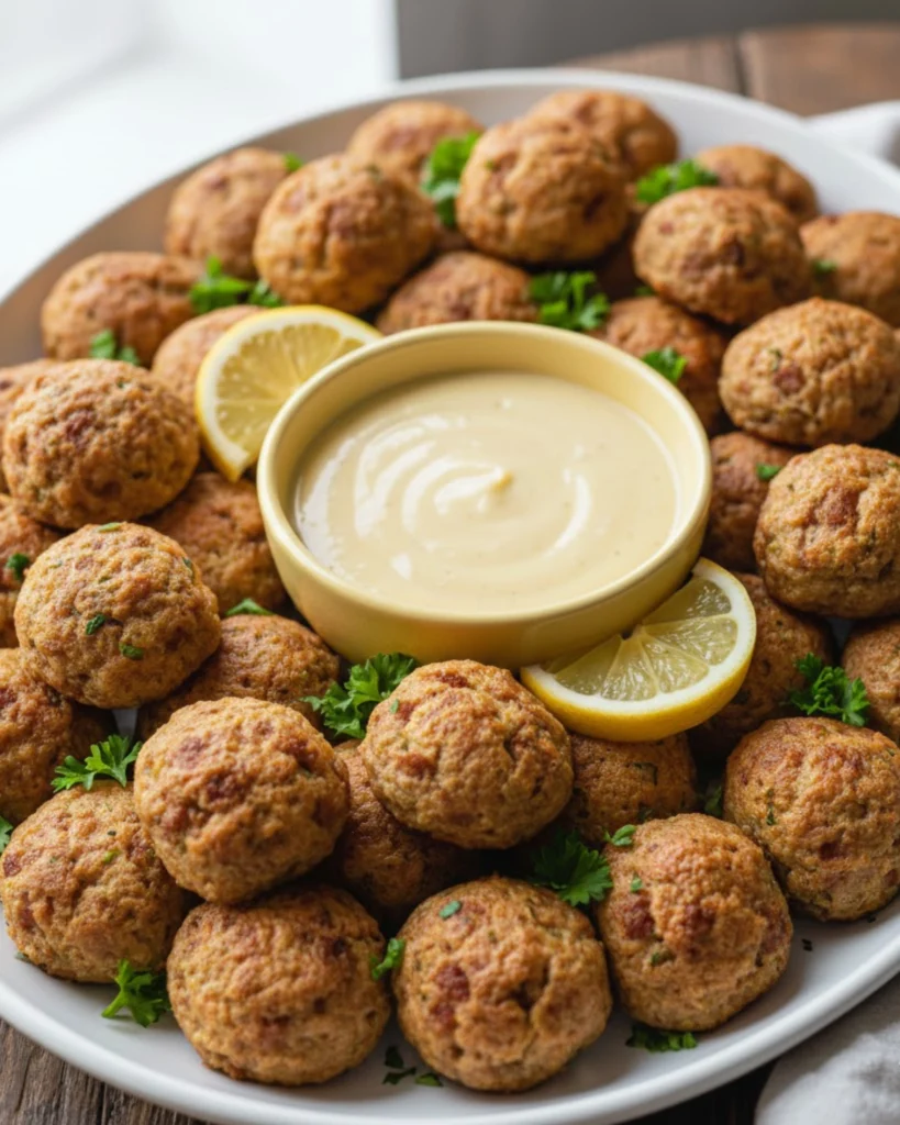 Sausage Balls with Lemon Sauce