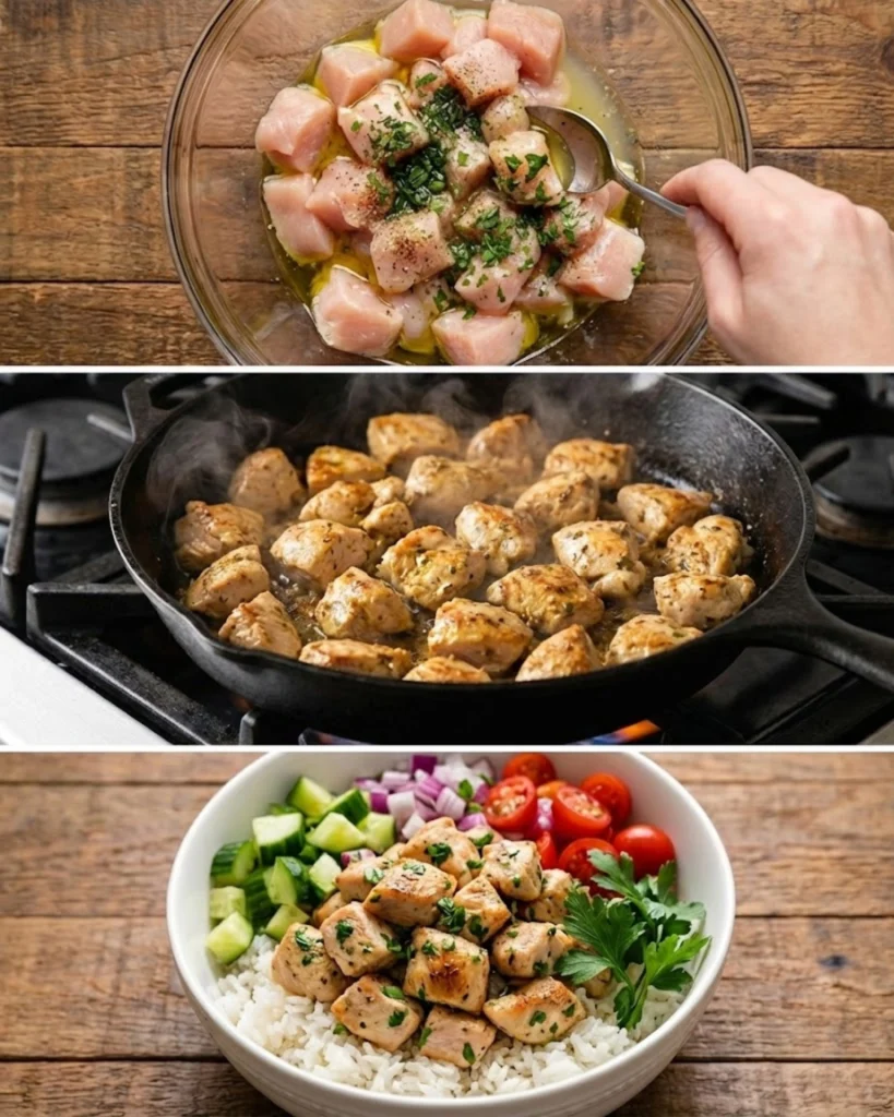 Greek Chicken Bowls steps