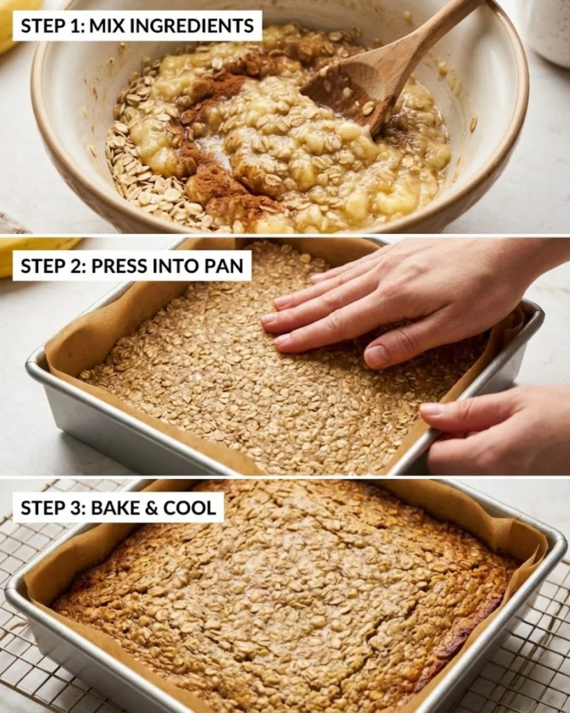 Banana Oatmeal Bars steps