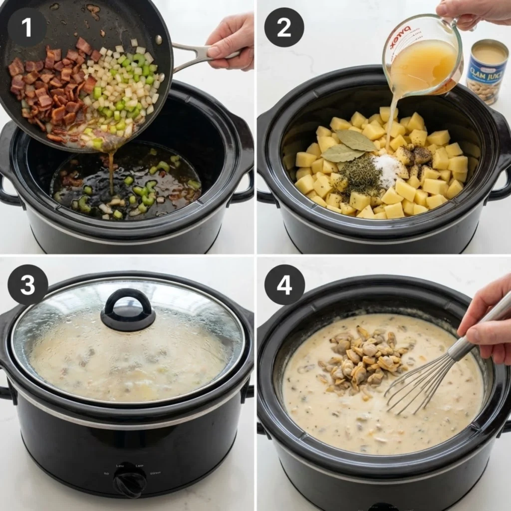 Slow Cooker Clam Chowder step by step