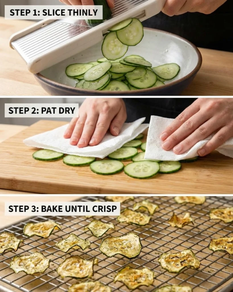 Ranch Cucumber Chips steps