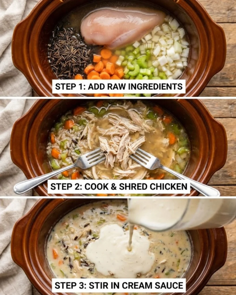 Crockpot Chicken Wild Rice Soup steps