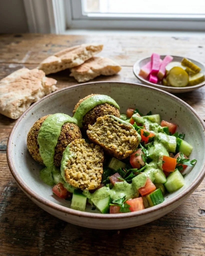 Crispy Baked Quinoa Falafel