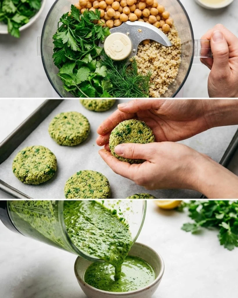 Crispy Baked Quinoa Falafel steps