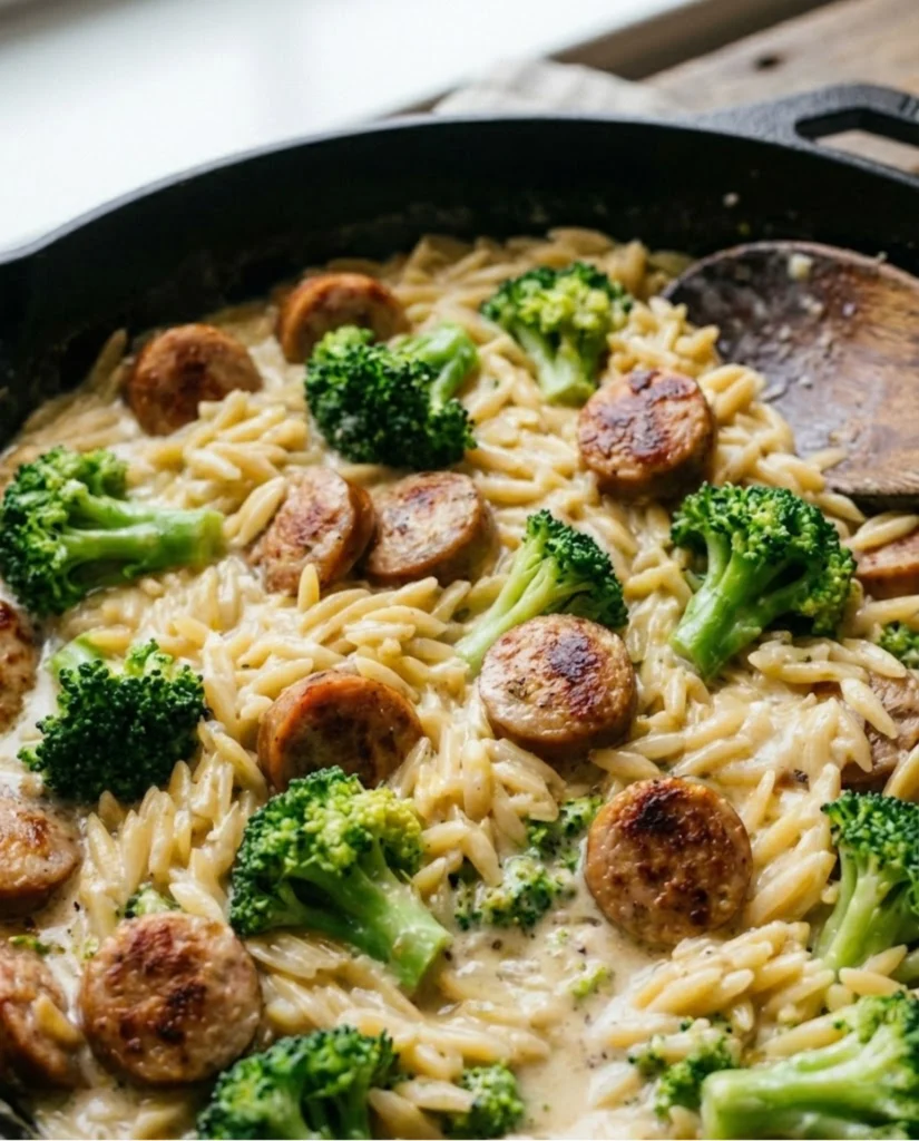 Chicken Sausage and Broccoli Orzo