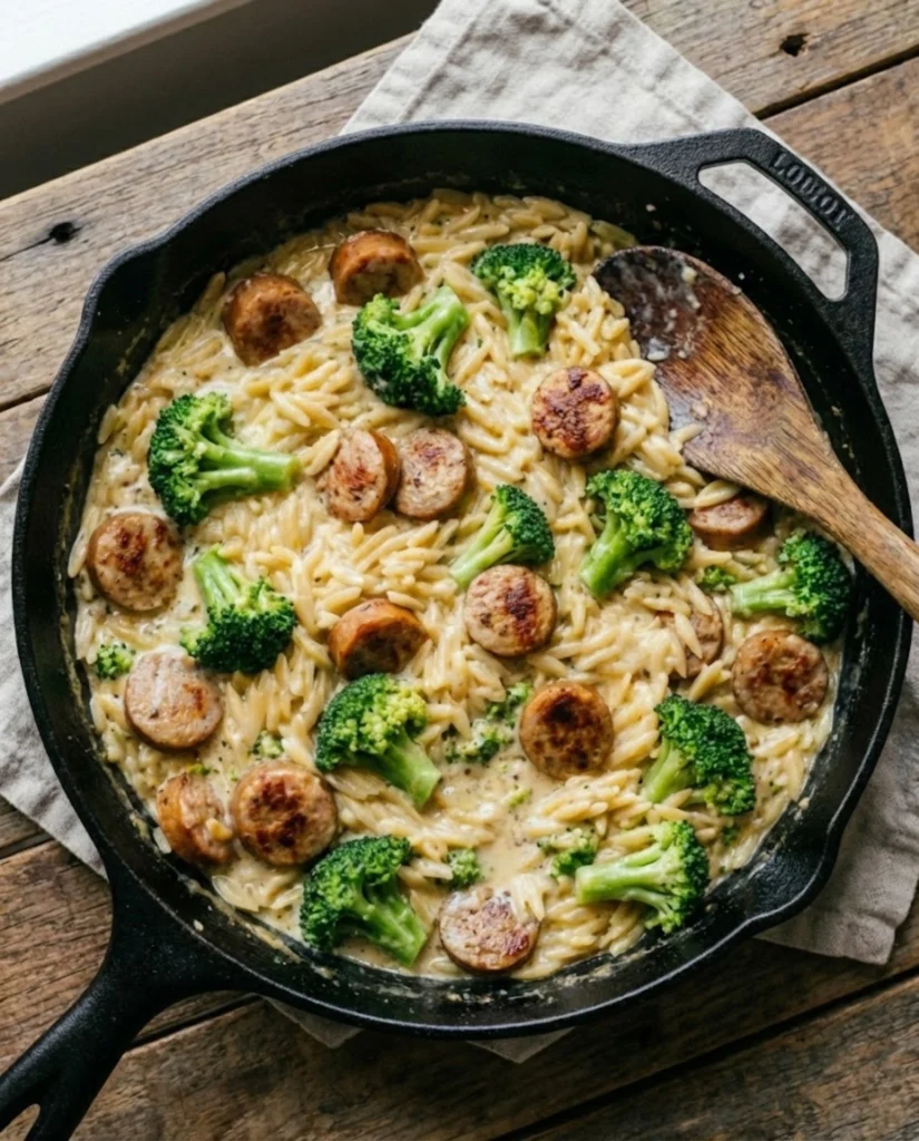 Chicken Sausage and Broccoli Orzo