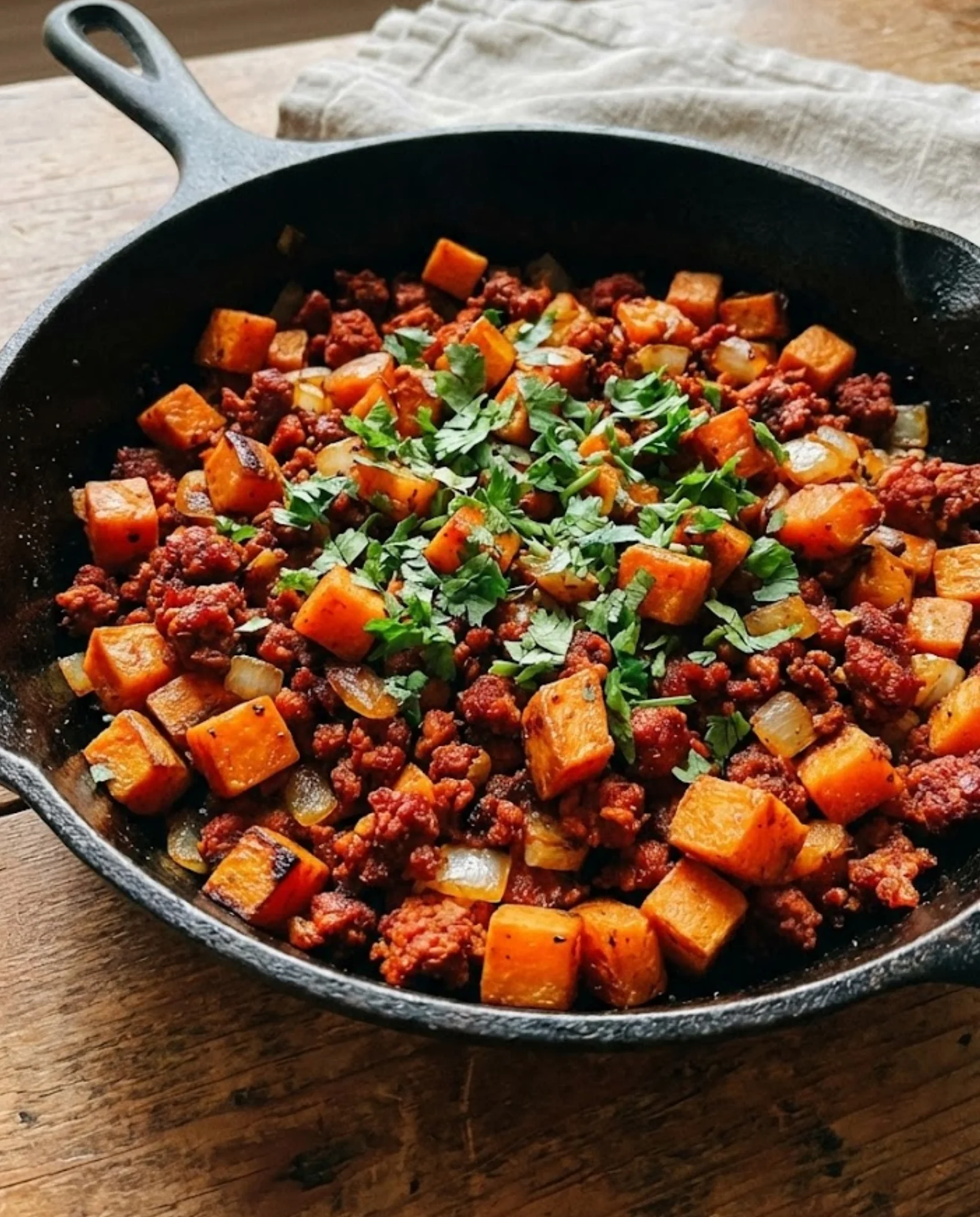 Chorizo & Sweet Potato Skillet Hash