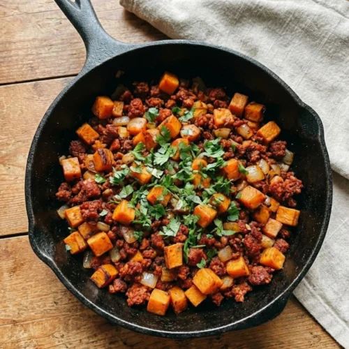 Chorizo & Sweet Potato Skillet Hash