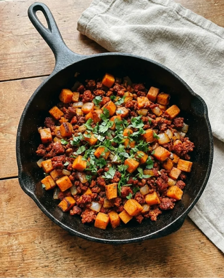 Chorizo & Sweet Potato Skillet Hash