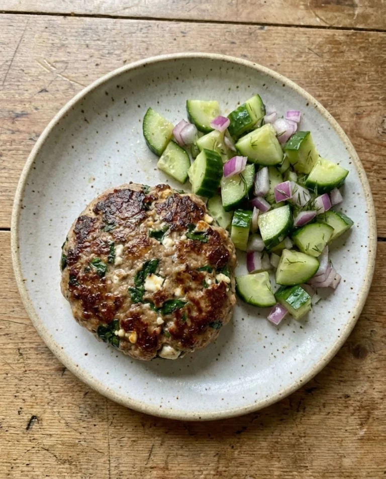 Keto Spinach Feta Turkey Burgers