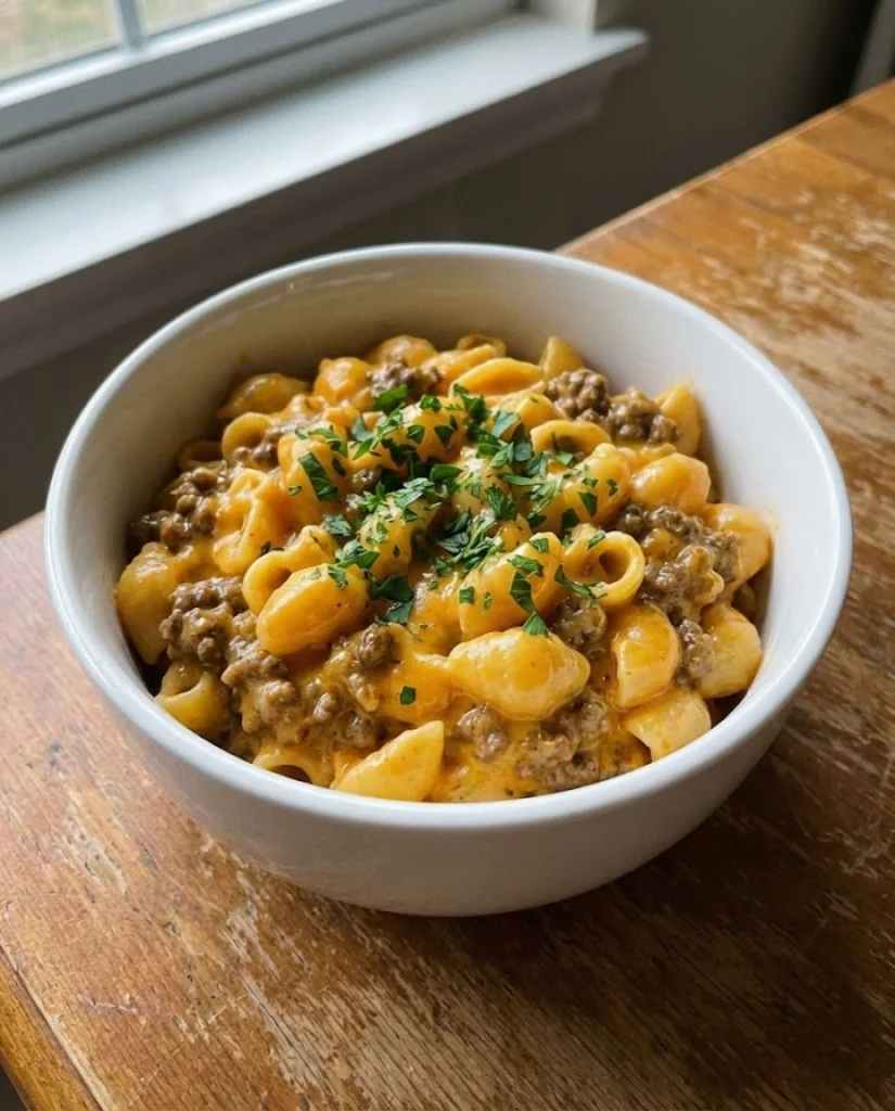 Creamy Minced Beef Mac and Cheese