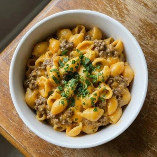 Creamy Minced Beef Mac and Cheese