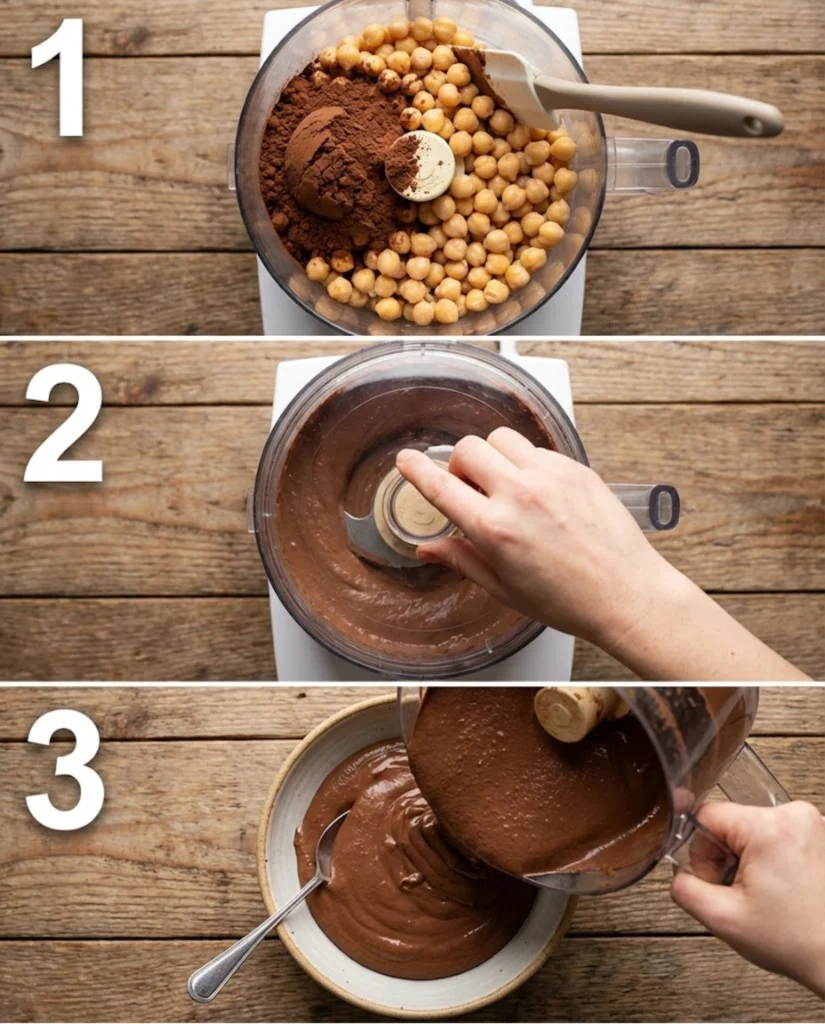 Chocolate Hummus steps