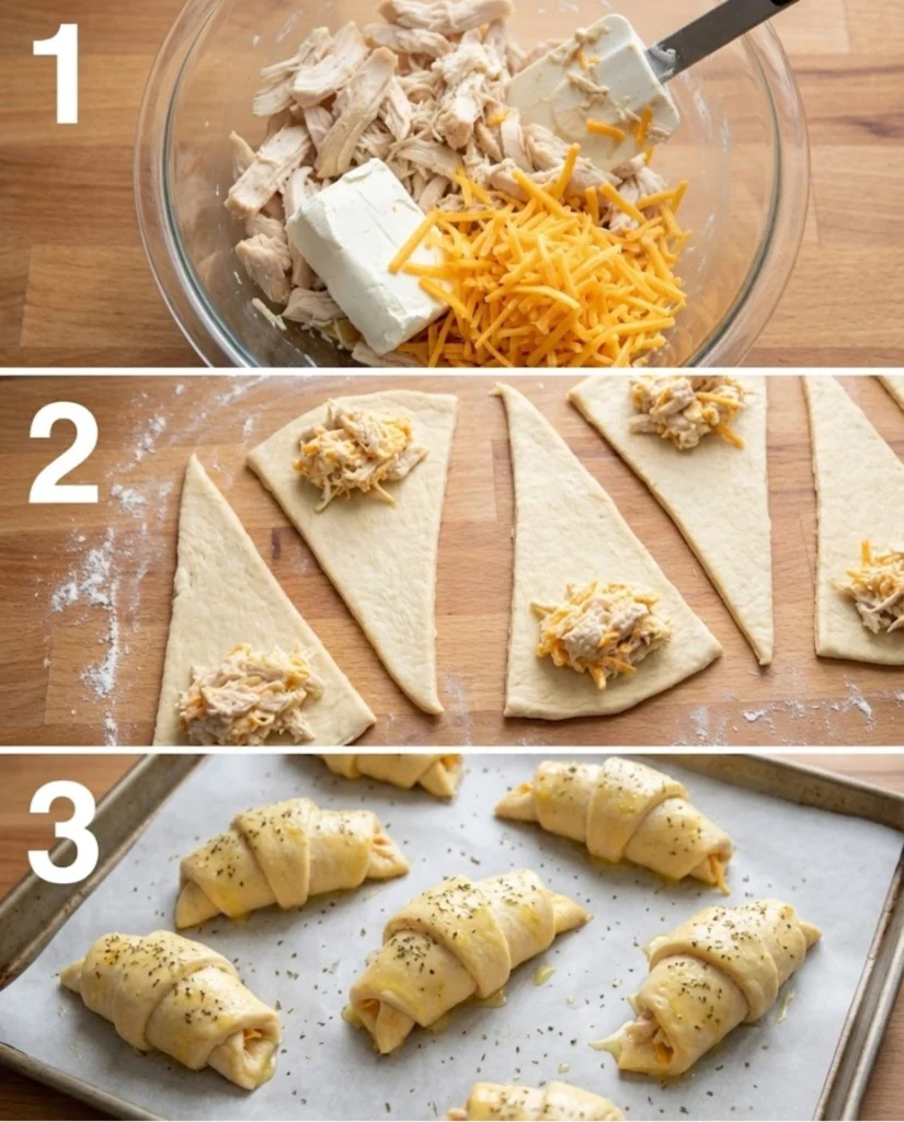 Cheesy Chicken Crescent Rolls steps