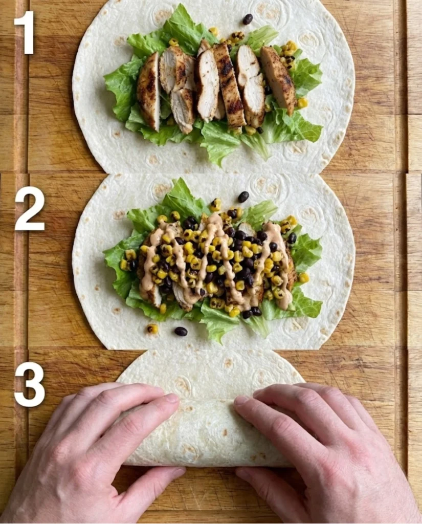 Southwest Chicken Wrap steps
