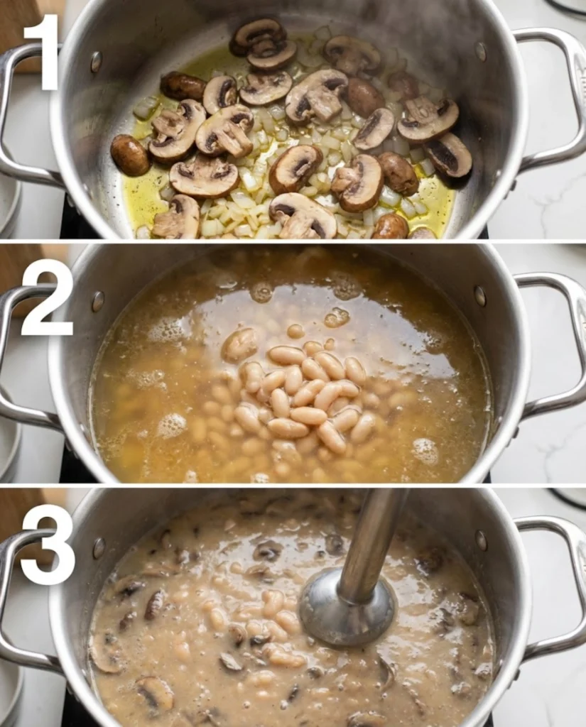 Mushroom and Bean Soup steps