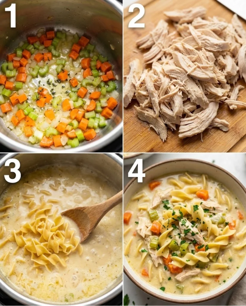 Creamy Chicken Noodle Soup steps