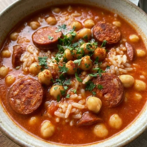 Spanish Chickpea and Rice Soup