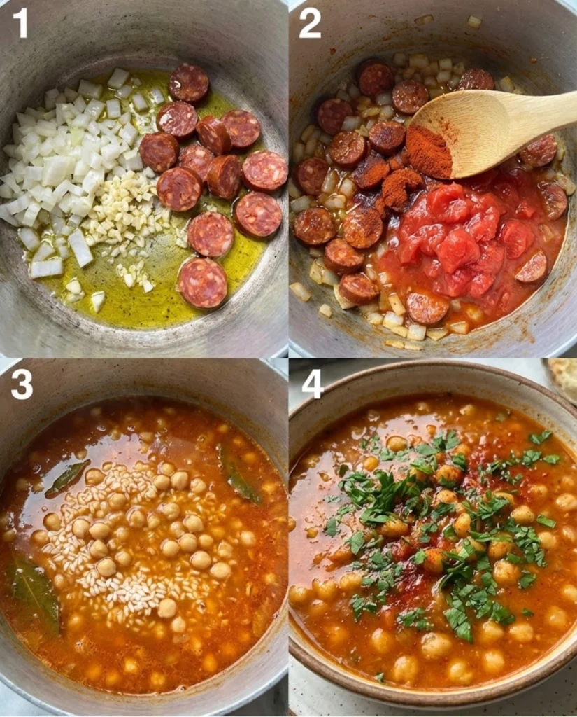 Spanish Chickpea and Rice Soup steps