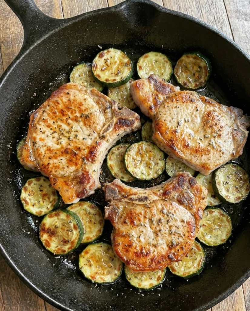 Pork Chops And Zucchini Skillet