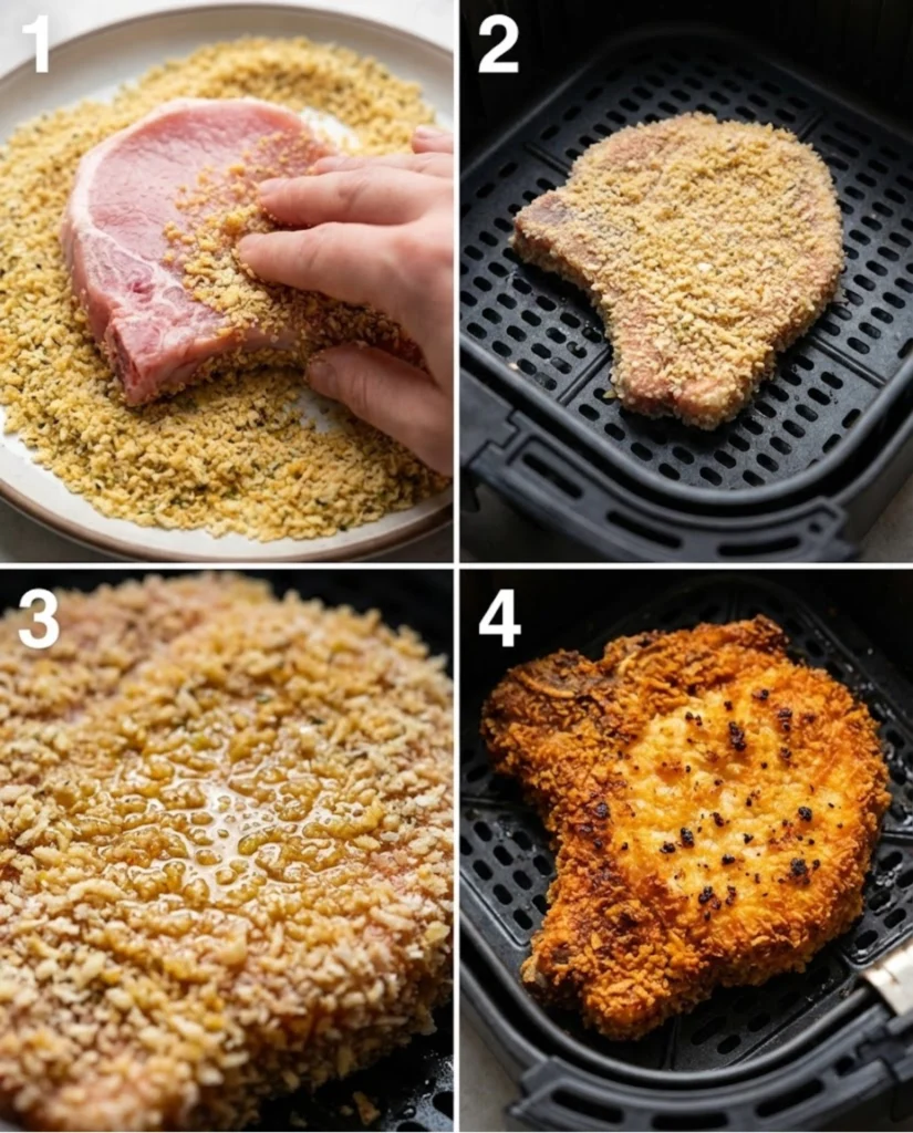 Crispy Pork Chops in an Air Fryer steps