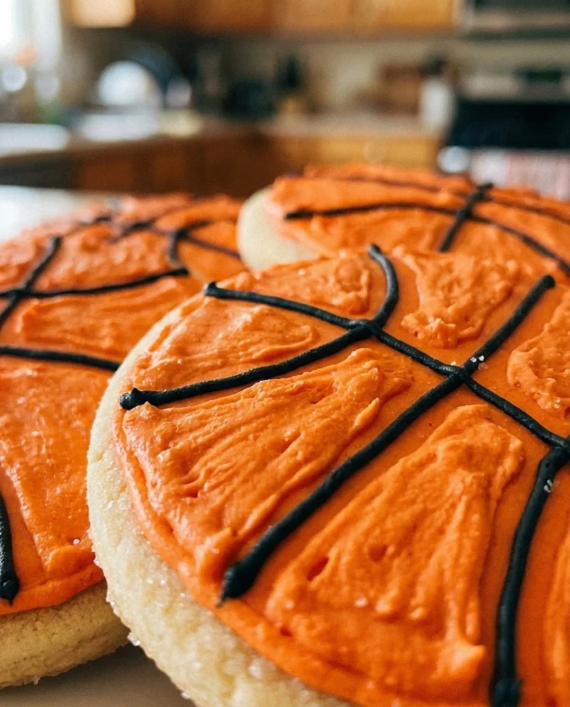 Decorated Basketball Cookies
