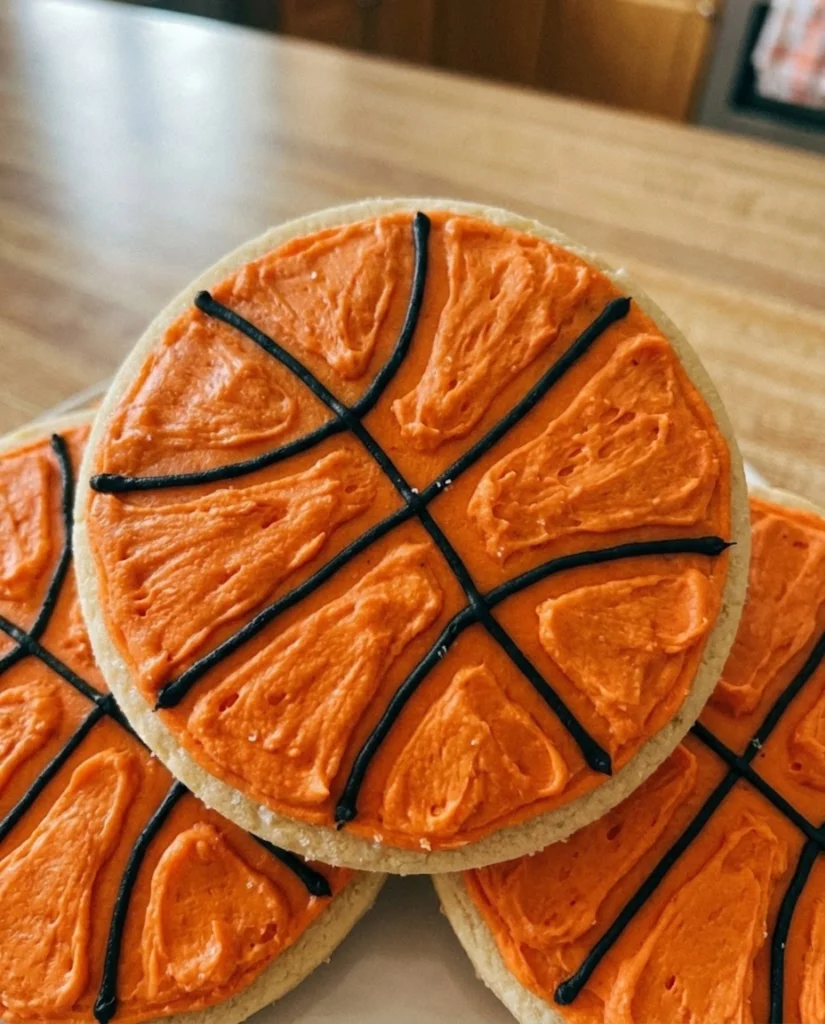 Decorated Basketball Cookies
