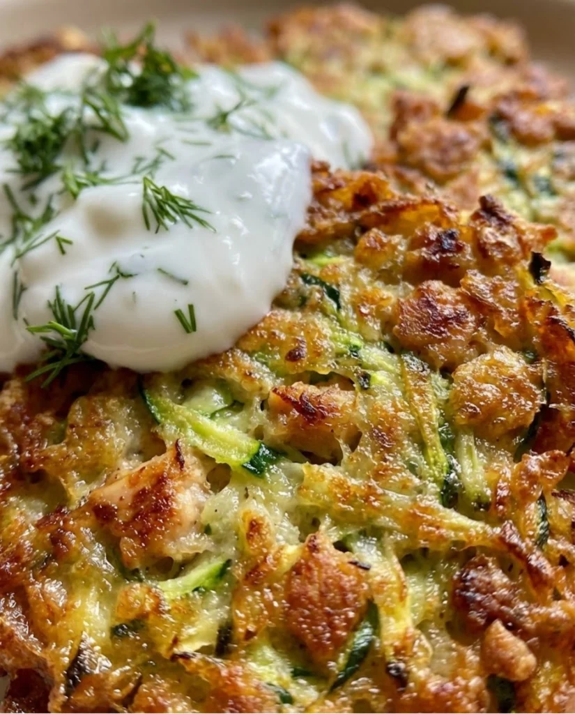 Zucchini Fritters with Chicken