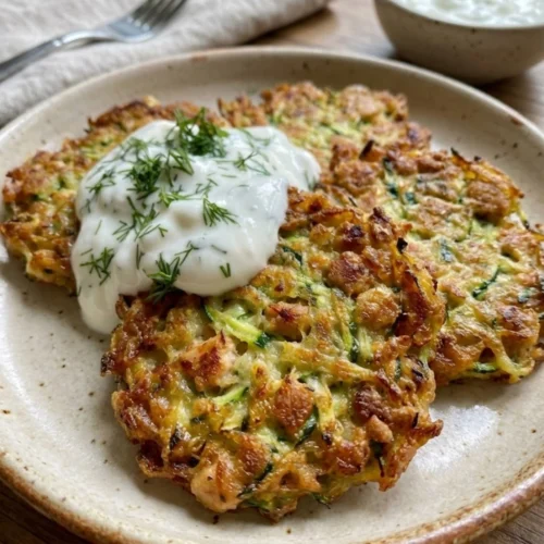 Zucchini Fritters with Chicken