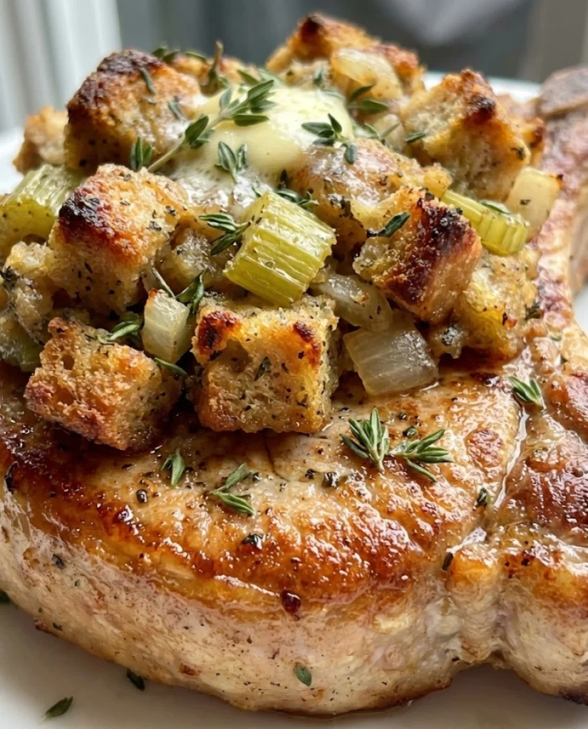 Baked Pork Chops with Stuffing