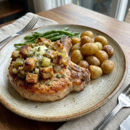 Baked Pork Chops with Stuffing