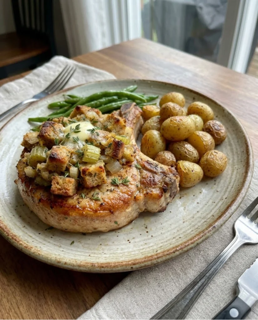 Baked Pork Chops with Stuffing